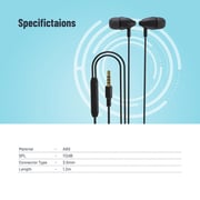 Porodo PB-STINEP-BK Wired In Ear Headset Black