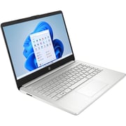 HP (2021) Laptop - 12th Gen / Intel Core i3-1125G4 / 14inch FHD / 256GB SSD / 8GB RAM / Shared Intel UHD Graphics / Windows 11 Home / English & Arabic Keyboard / Silver / Middle East Version - [14S-DQ2222NE]