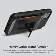 Vrs Design Damda Glide Hybrid Designed For Iphone 11 Case Cover Wallet [semi Automatic] Slider Credit Card Holder Slot [3-4 Cards] & Kickstand - Black