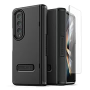 Vrs Design Terra Guard Modern [hinge Protection] Designed For Samsung Galaxy Z Fold 4 Case Cover (2022) With Front Screen Protector - Matte Black