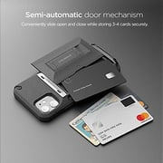 Vrs Design Damda Glide Hybrid Sandstone Designed For Iphone 11 Case Cover Wallet [semi Automatic] Slider Credit Card Holder Slot [3-4 Cards] & Kickstand - Sand Stone
