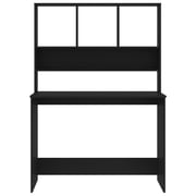 Vidaxl Desk With Shelf Black 110x45x157 Cm Engineered Wood