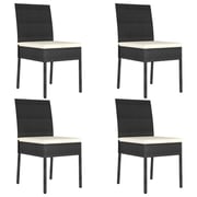 Vidaxl Garden Dining Chairs 4 Pcs Poly Rattan Black