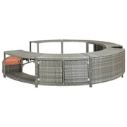 Vidaxl Spa Surround Grey Poly Rattan