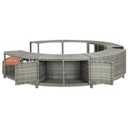 Vidaxl Spa Surround Grey Poly Rattan