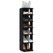 Vidaxl Shoe Cabinet Black 25x27x102 Cm Engineered Wood