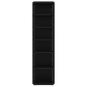 Vidaxl Shoe Cabinet Black 25x27x102 Cm Engineered Wood
