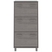 vidaXL Shoe Cabinet HAMAR Light Grey 59.5x35x117 cm Solid Wood Pine