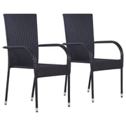 vidaXL Stackable Outdoor Chairs 2pcs