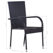 vidaXL Stackable Outdoor Chairs 2pcs