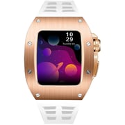 Merlin 414203 Craft Series 7 Apple Watch 45mm Stainless Steel Rose Gold Case with White Strap