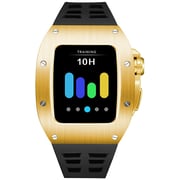 Merlin 414205 Craft Series 7 Apple Watch 45mm Stainless Steel Gold Case with Black Strap