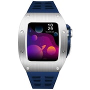 Merlin 413297 Craft Series 7 Apple Watch 45mm Stainless Steel Silver Case with Blue Strap