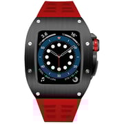 Merlin 414201 Craft Series 7 Apple Watch 45mm Stainless Steel Black Case with Red Strap