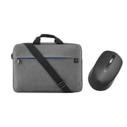 Hp Prelude Topload Briefcase For 15.6-inch Laptops Grey + Hp Wireless Mouse Black S1000 Plus - Bundle offer
