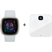 Fitbit FB521GLBM Sense 2 Blue Mist/Soft Gold Aluminium + FB203WT Aria Air Scale White