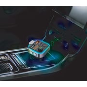 بورودو شاحن السيارة الذكي مع جهاز إرسال أف أم مع تعزيز الجهير وتمكين سيري وطلب صوت جوجل - أسود