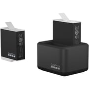 Go Pro Dual Battery Charger + Enduro Rechargeable Batteries Black