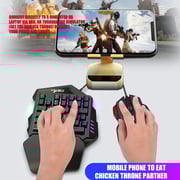 HXSJ One-handed Led Backlight Mechanical Feeling Gaming Keyboard + 5500dpi 7 Buttons Gaming Mouse Combo