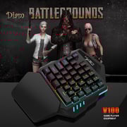 HXSJ One-handed Led Backlight Mechanical Feeling Gaming Keyboard + 5500dpi 7 Buttons Gaming Mouse Combo