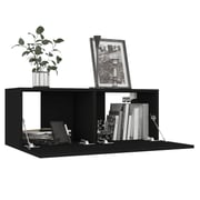 vidaXL TV Cabinet Black 80x30x30 cm Engineered Wood