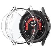 Spigen Thin Fit Screen Protector Designed For Samsung Galaxy Watch5 Pro 45mm Case With Tempered Glass Screen Protector (2022) - Crystal Clear