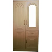 Galaxy Design 2 Door Wooden Wardrobe Cabinet With Drawers & Mirror Color Beech Size L x W x H 100 x 55 x 200 cm Model - GDF-8828.