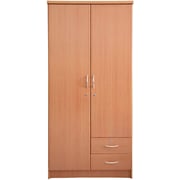 Galaxy Design Double Door Wooden Cupboard Wardrobe With 2 Drawers Beige Color Size L x W x H 80 x 40 x 185 cm Model - GDF-622.