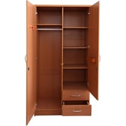 Galaxy Design Double Door Wooden Cupboard Wardrobe With 2 Drawers Beige Color Size L x W x H 80 x 40 x 185 cm Model - GDF-622.