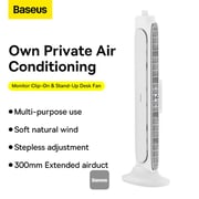 Baseus Monitor Clip-On Computer Stand-Up Desk Fan Air Cooler Adjustable Angle for Home, Car, Office