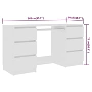 vidaXL Writing Desk White 140*50*77 cm