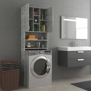 vidaXL Washing Machine Cabinet Concrete Grey 64x25.5x190 cm