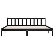 vidaXL Bed Frame Black Solid Pinewood 180x200 cm 6FT Super King UK
