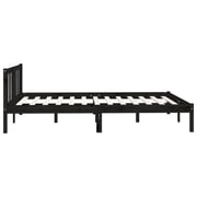 vidaXL Bed Frame Black Solid Pinewood 150x200 cm 5FT King Size