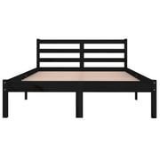 فيداكسل سرير نهاري صلب من خشب الصنوبر 120x200 سم مزدوج أسود