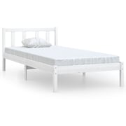 vidaXL Bed Frame White Solid Pinewood 90x200 cm
