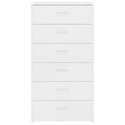 vidaXL Sideboard with 6 Drawers White 50x34x96 cm Engineered Wood