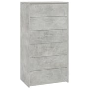 vidaXL Sideboard with 6 Drawers Concrete Grey 50x34x96 cm Engineered Wood