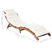 vidaXL Sun Lounger With Cushion Solid