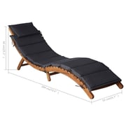 vidaXL Sun Lounger With Cushion Solid