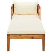 vidaXL Sun Lounger with Cream White Cushions Solid Acacia Wood