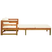 vidaXL Sun Lounger with Cream White Cushions Solid Acacia Wood