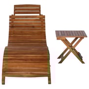 vidaXL Sunlounger with Table Solid