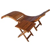 vidaXL Sunlounger with Table Solid