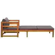 vidaXL Sun Lounger with Dark Grey Cushions Solid Acacia Wood
