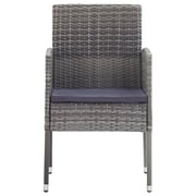 vidaXL 5 Piece Garden Dining Set Poly Rattan Anthracite & Grey