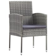 vidaXL 7 Piece Garden Dining Set Poly Rattan Anthracite & Grey
