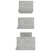 vidaXL Wall Display Shelf 3 pcs Concrete Grey Engineered Wood