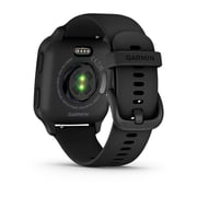 Garmin Venu SQ 2 Music Edition Smartwatch Slate Bezel with Black Case and Silicone Band