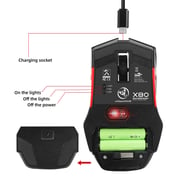 Hxsj X80 2.4g Wireless Rechargeable Mouse 4800dpi 7 Buttons Optical Mouse For Pc Laptop Computer